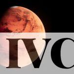 a red planet with a black background
