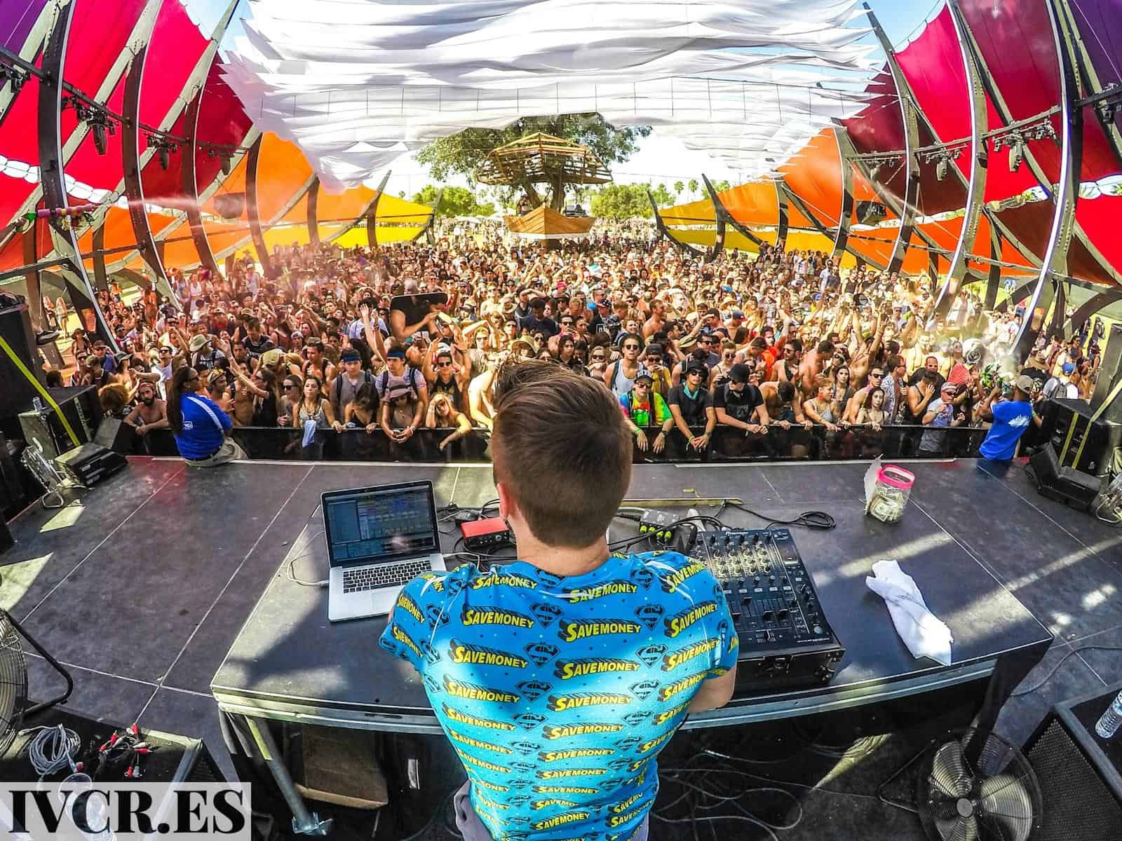 DJ on stage in front of audience